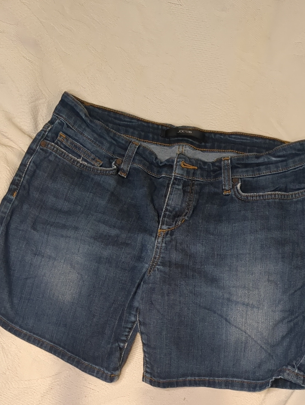 Joe's Jeans Indigo Denim Skirt with Golden Stitching